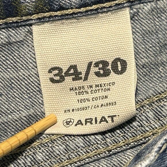 Ariat M5 Gambler Slim Straight Jeans Mens 34x30 Medium Wash 100% Cotton - Picture 8 of 15